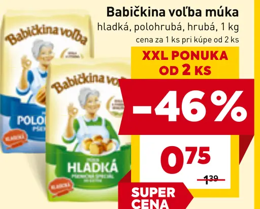 Babičkina voľba múka hladká, polohrubá, hrubá