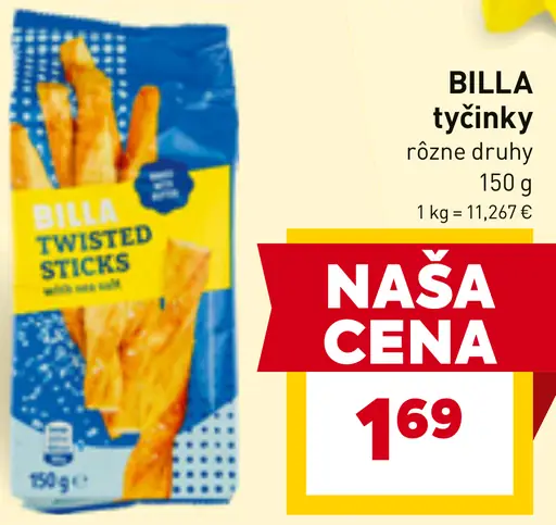 BILLA tyčinky slané