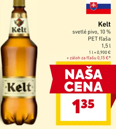 Kelt svetlé pivo PET fľaša