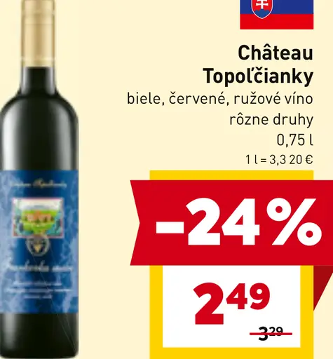 Château Topoľčianky ročníkový výber biele červené víno