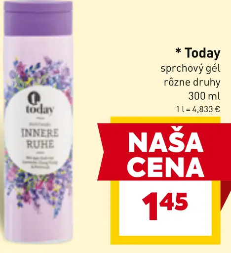 Today sprchový gél, rôzne druhy
