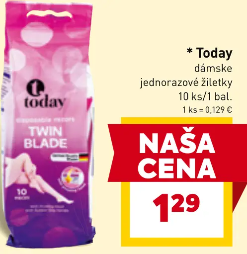 Today dámske jednorazové žiletky