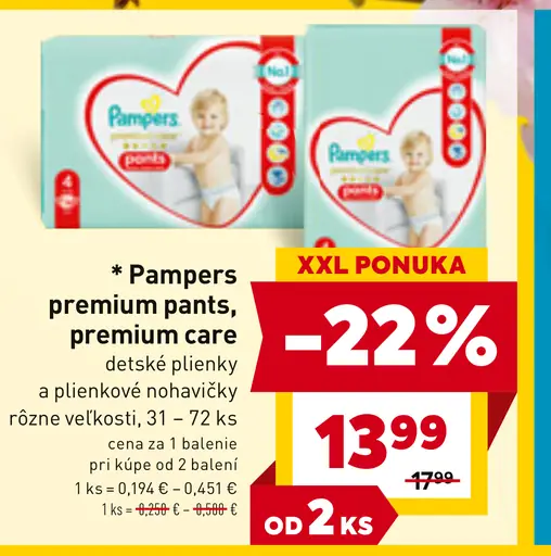 Pampers premium pants, premium care detské plienky a plienkové nohavičky