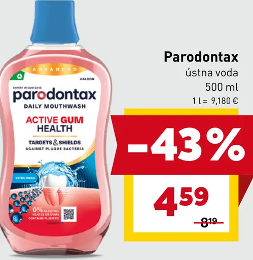 Parodontax Active Gum Health Extra Fresh ústna voda