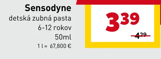 Sensodyne detská zubná pasta 6–12 rokov