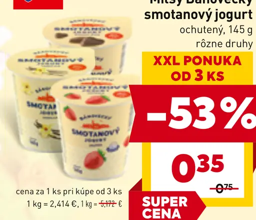 Milsy Bánovecký smotanový jogurt marhuľa