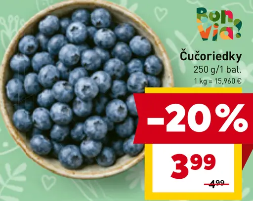 Čučoriedky balené