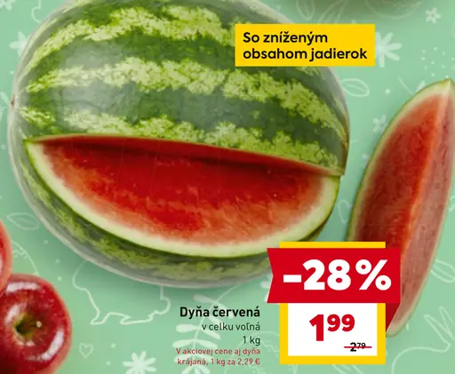 Dyňa červená s nízkym obsahom jadierok