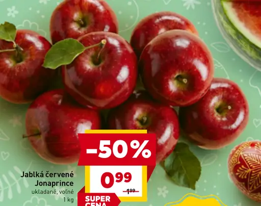 Jablká červené Jonaprince ukladané