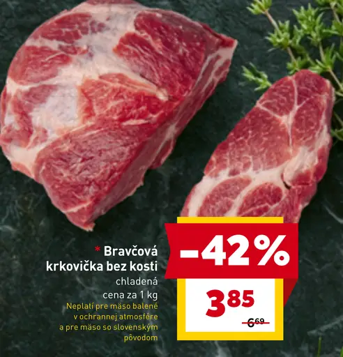 Bravčová krkovička bez kosti chladená