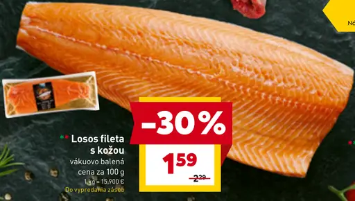 Losos fileta s kožou vákuovo balená