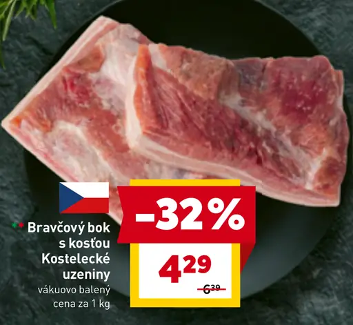 Bravčový bok s kosťou vákuovo balený