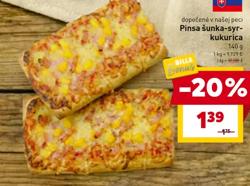 Pinsa šunka-syr-kukurica