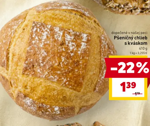 Pšeničný chlieb s kváskom