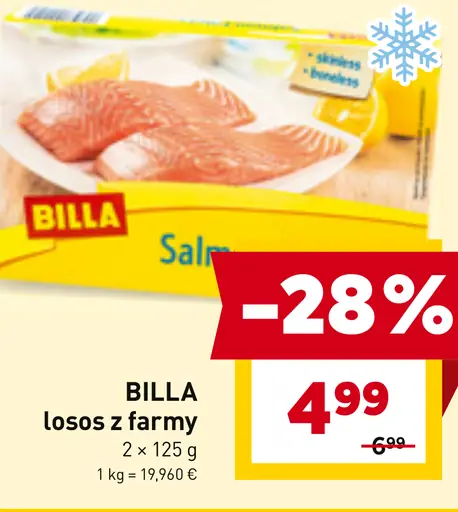 BILLA losos z farmy mrazený
