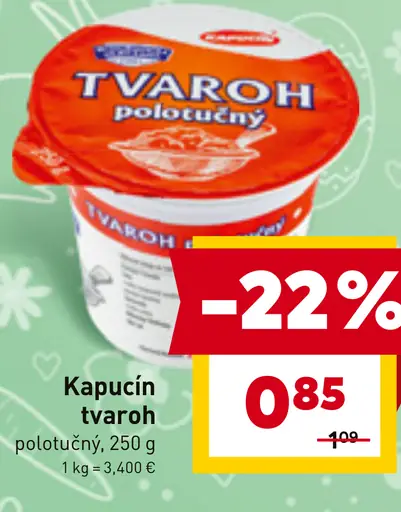 Kapucín polotučný tvaroh