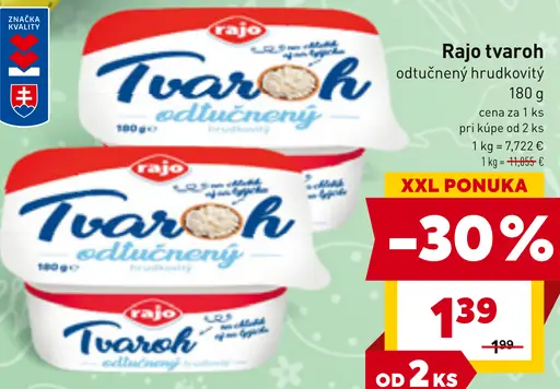 Rajo Tvaroh odtučnený hrudkovitý