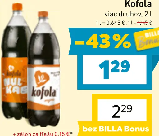 Kofola viac druhov
