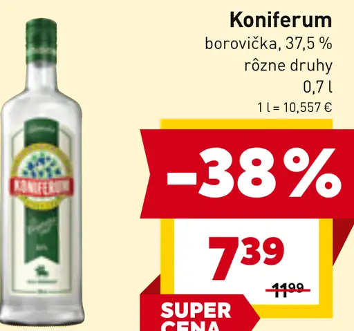 Koniferum borovička 37,5 % rôzne druhy