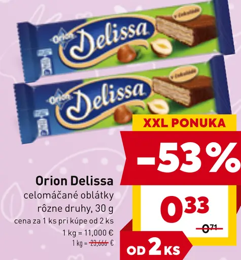 Orion Delissa celočokoládové oblátky