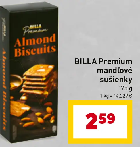 BILLA Premium mandľové sušienky