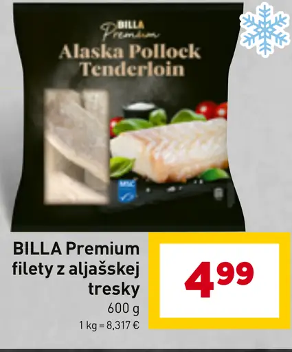 BILLA Premium filety z aljašskej tresky