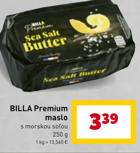 BILLA Premium maslo s morskou soľou