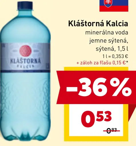 Kláštorná Kalcia minerálna voda