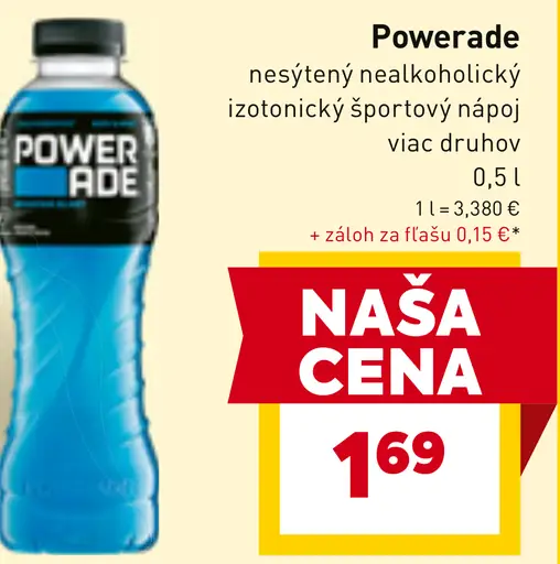 Powerade nesýtený nealkoholický izotonický športový nápoj viac druhov