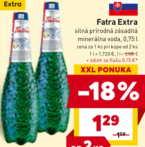 Fatra Extra silná prírodná zásaditá minerálna voda