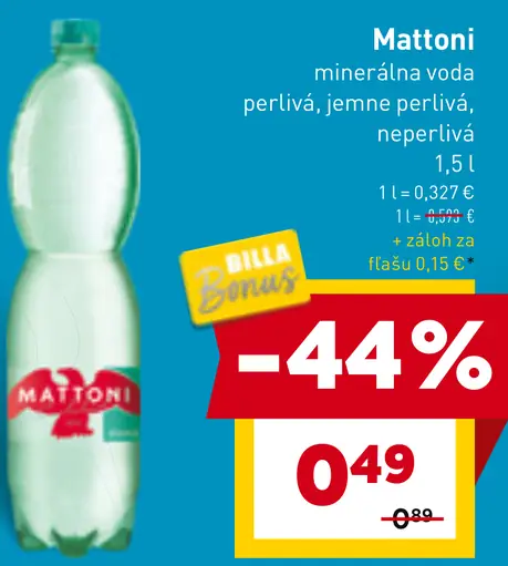 Mattoni minerálna voda perlivá