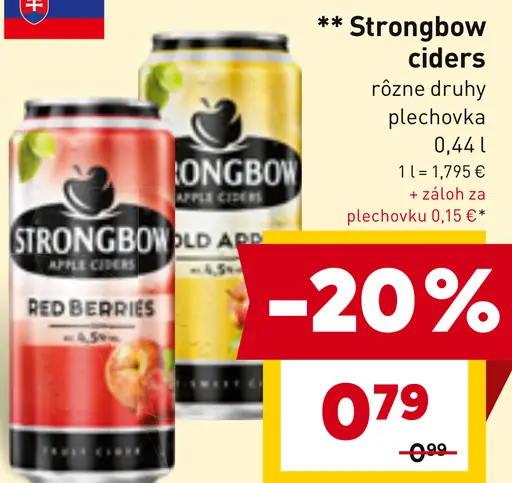 Strongbow ciders rôzne druhy plechovka