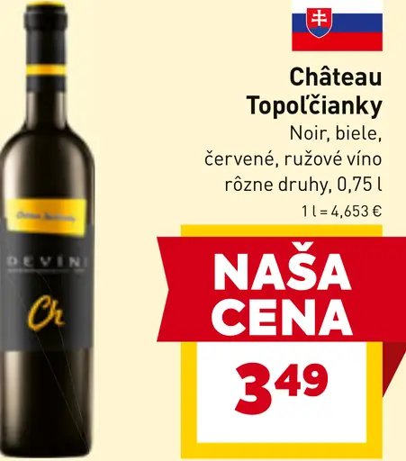 Château Topoľčianky rôzne druhy vína červené, ružové, biele víno