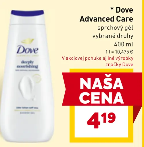 Dove Advanced Care sprchový gél