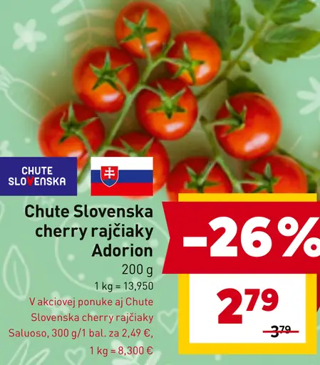 Chute Slovenska rajčiaky cherry sladké Adorion