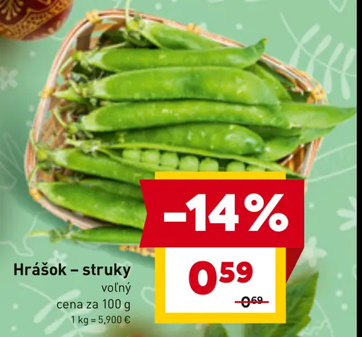 Hrášok – struky voľný