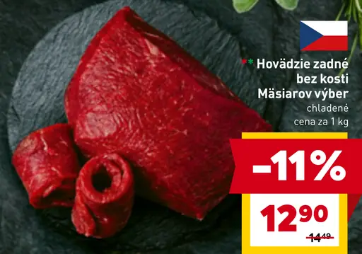 Hovädzie zadné bez kosti Mäsiarov výber chladené