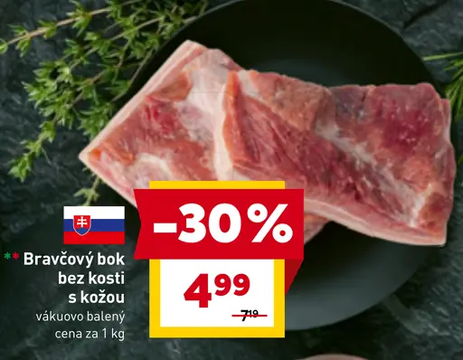 Bravčový bok bez kosti s kožou