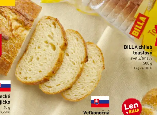 BILLA chlieb toastový svetlý/tmavý