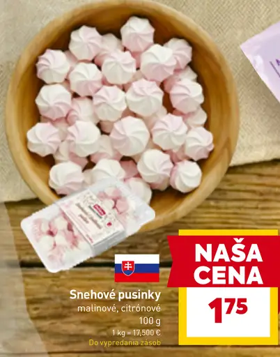 Snehové pusinky malinové a citrónové