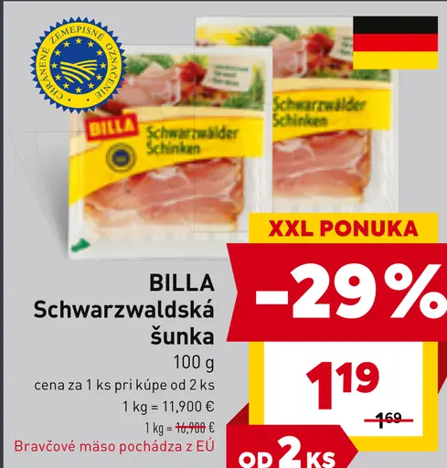 BILLA Schwarzwaldská šunka