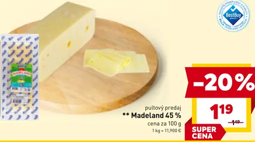 Madeland syr 45 %