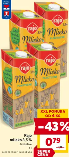 Rajo Mlieko plnotučné 3,5%