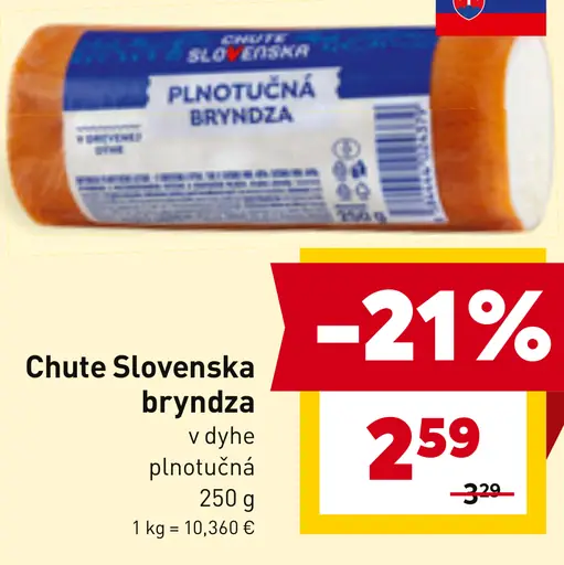 Chute Slovenska bryndza plnotučná v dyhe