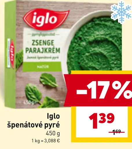 Iglo špenátové pyré mrazené