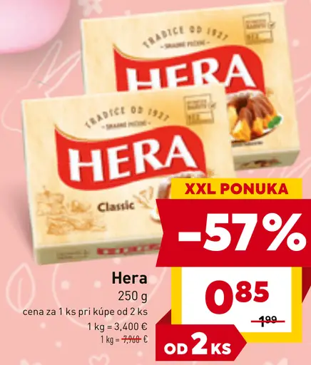 Hera rastlinný tuk na pečenie (balenie 2 ks)