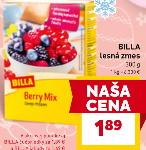 BILLA Berry Mix lesná zmes mrazené ovocie