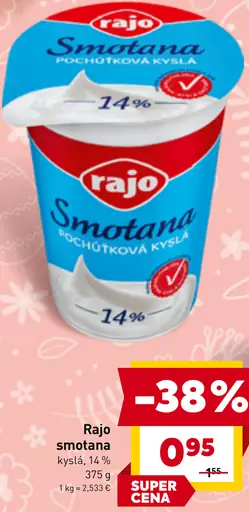 Rajo Smotana pochúťková kyslá 14%