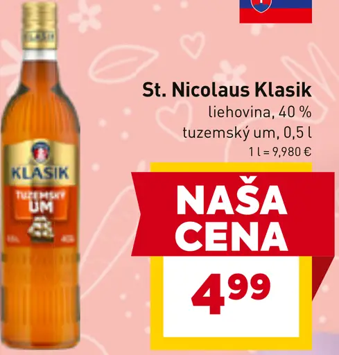 St. Nicolaus Klasik liehovina 40 % tuzemský um