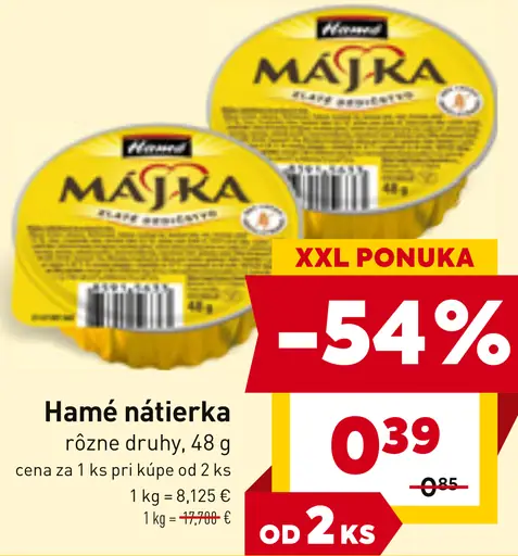 Hamé nátierka rôzne druhy
